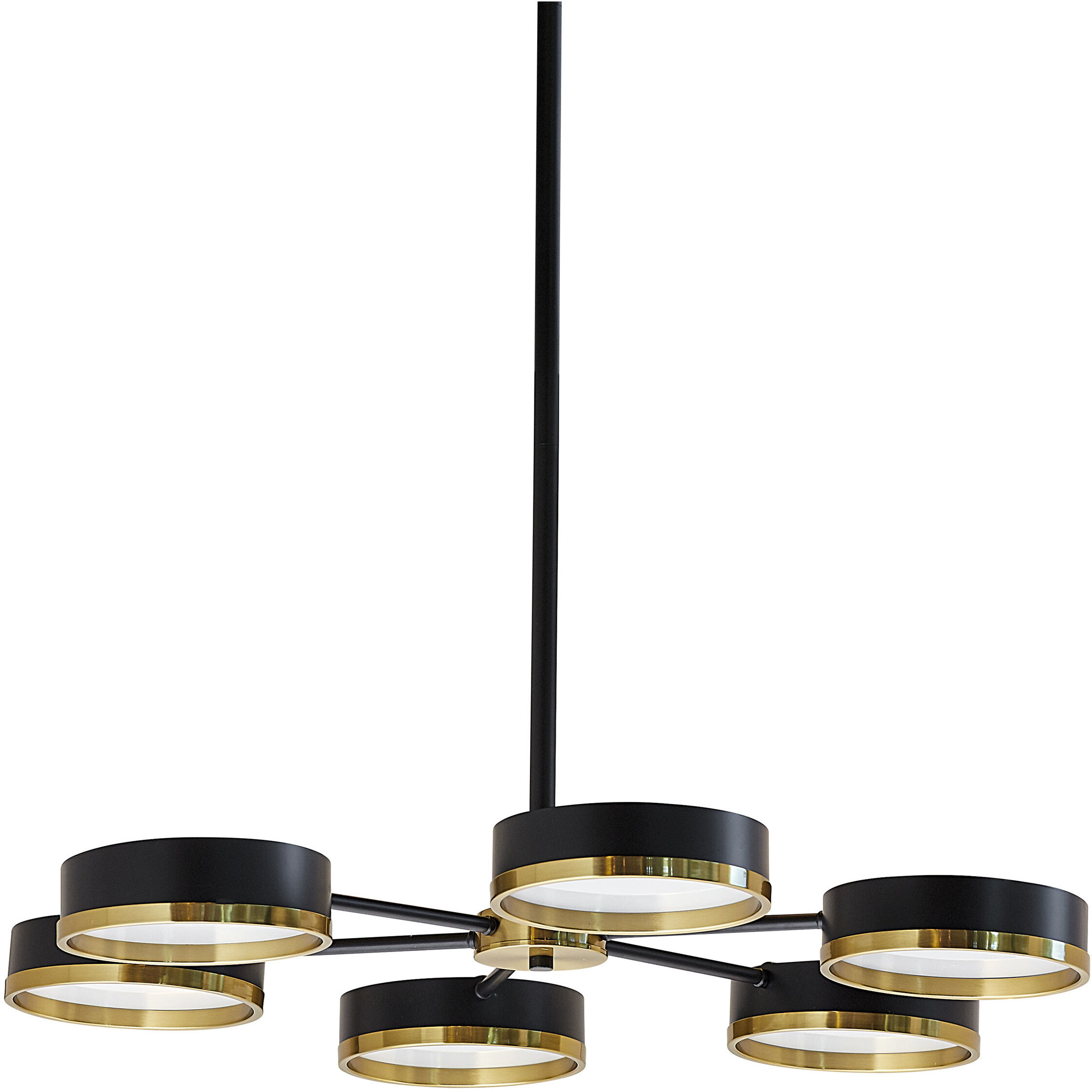 Oswin 6 Light 37 inch Black / Brass / Black Chandelier Ceiling Light